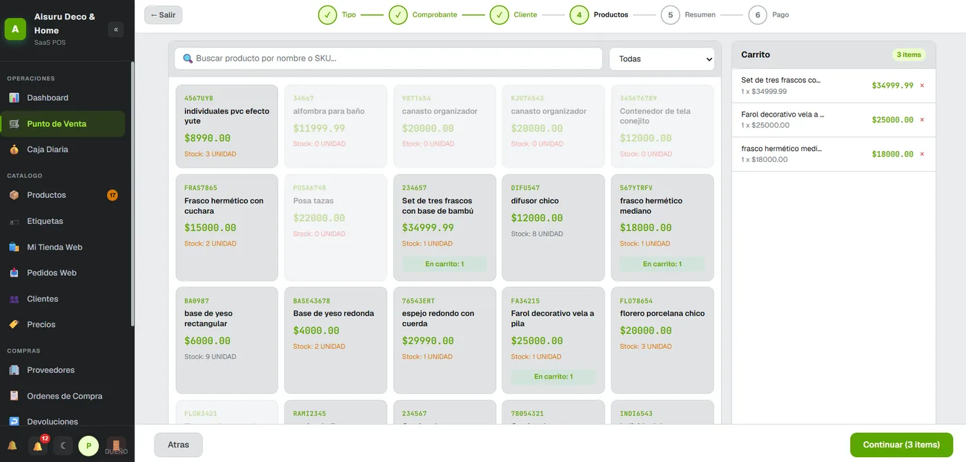 VISNES — Inventario + POS + Facturación AFIP + Reportes. Todo en un lugar, automatizado, escalable.