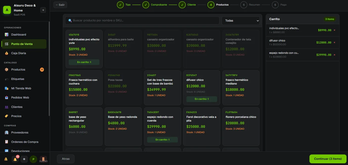 VISNES — Inventario + POS + Facturación AFIP + Reportes. Todo en un lugar, automatizado, escalable.